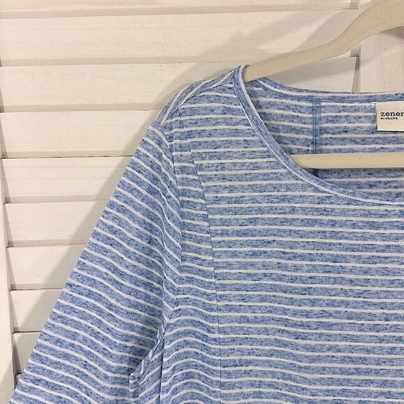 Chico's Zenergy Tunic Size 2 (12) Allyssa Linen Blend - Picture 8 of 14